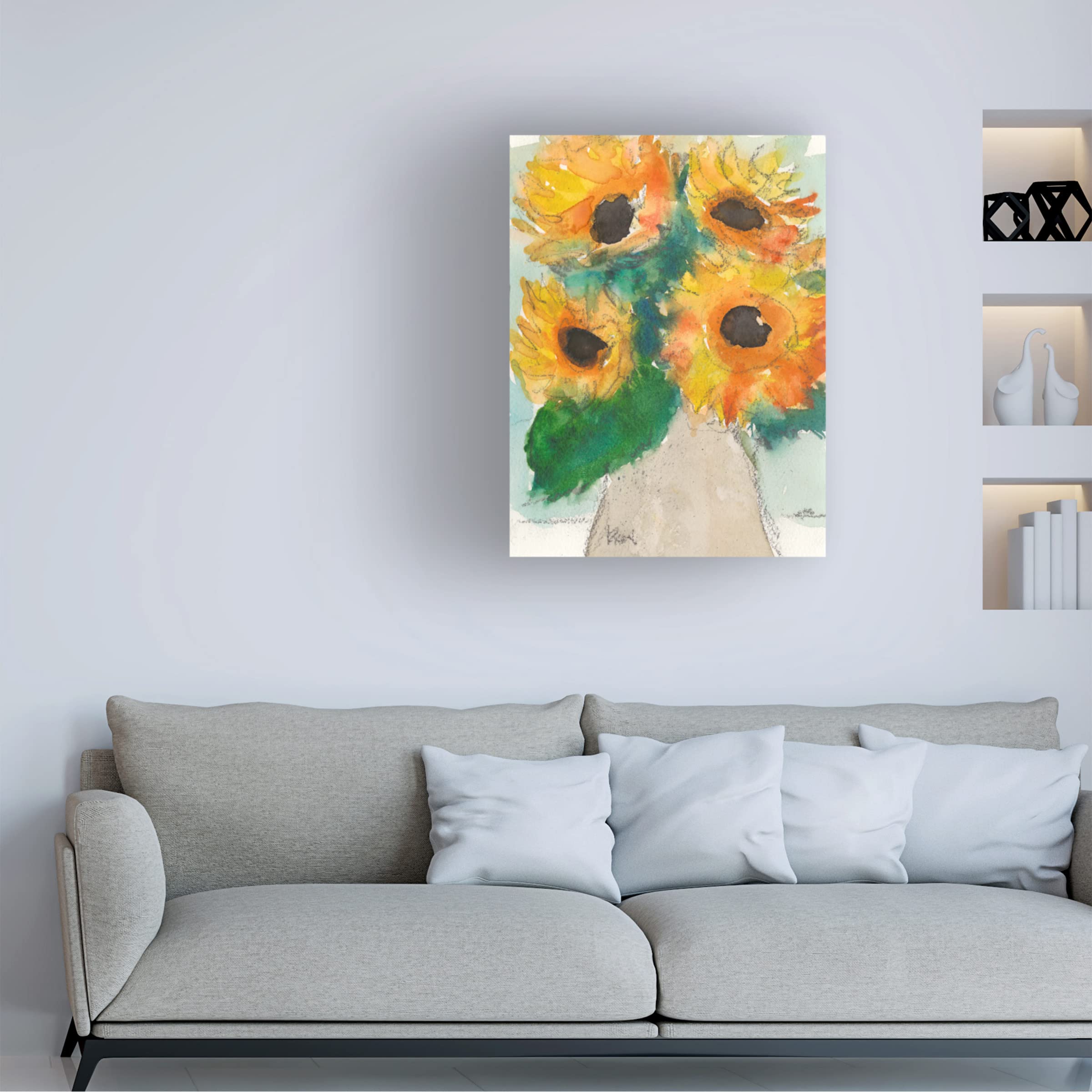 Samuel Dixon Rustic Sunflowers II Canvas Wall Art Print - Handmade Floral Home Decor for Living Room, Bedroom & Office