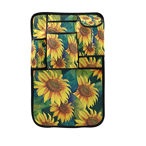 Sunflower Car Seat Organizer with Storage Pockets & Hooks - Travel Accessories for Road Trips