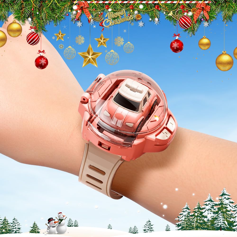 2025 New 2.4GHz Remote Control Car Watch Toy - Mini Racing Wrist RC Car for Kids & Adults | Christmas Birthday Gift (Pink) | Perfect for Indoor Play, Office Desk Fun & Surprise Gifts