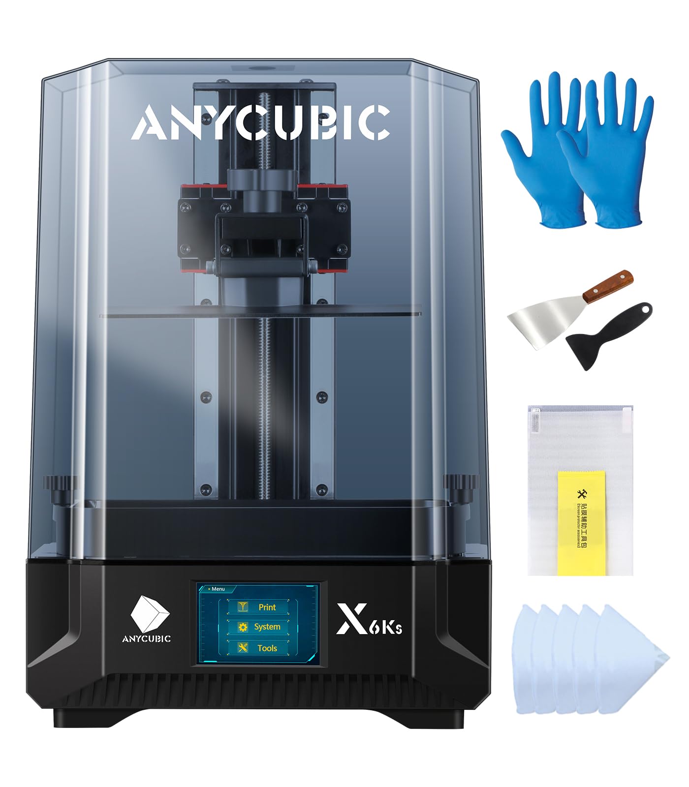 ANYCUBIC Photon Mono X 6Ks 3D Printer - 9.1 Inch 6K HD LCD Mono Screen, Upgraded Lighturbo Source & Dual Linear Rail - Large Build Volume 195x122x200mm for Miniatures, Jewelry, Dental Models & Prototyping