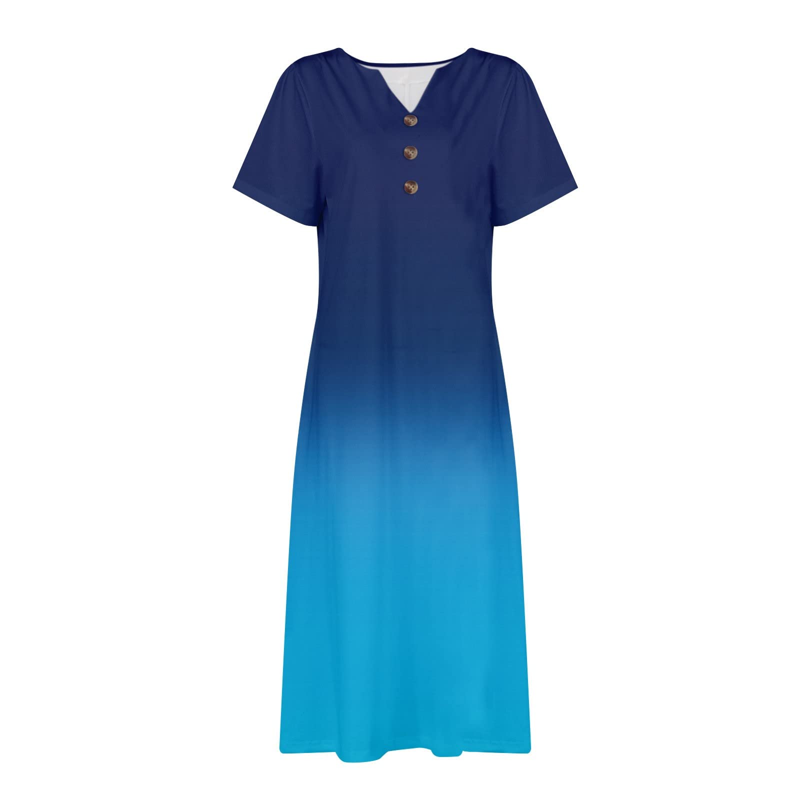 Floral Printed Button Down Long Dress for Women 2025 | Half Sleeve V-Neck Beach Dress with Pockets | Trendy Summer Outfit for Vacation, Date Night & Casual Wear