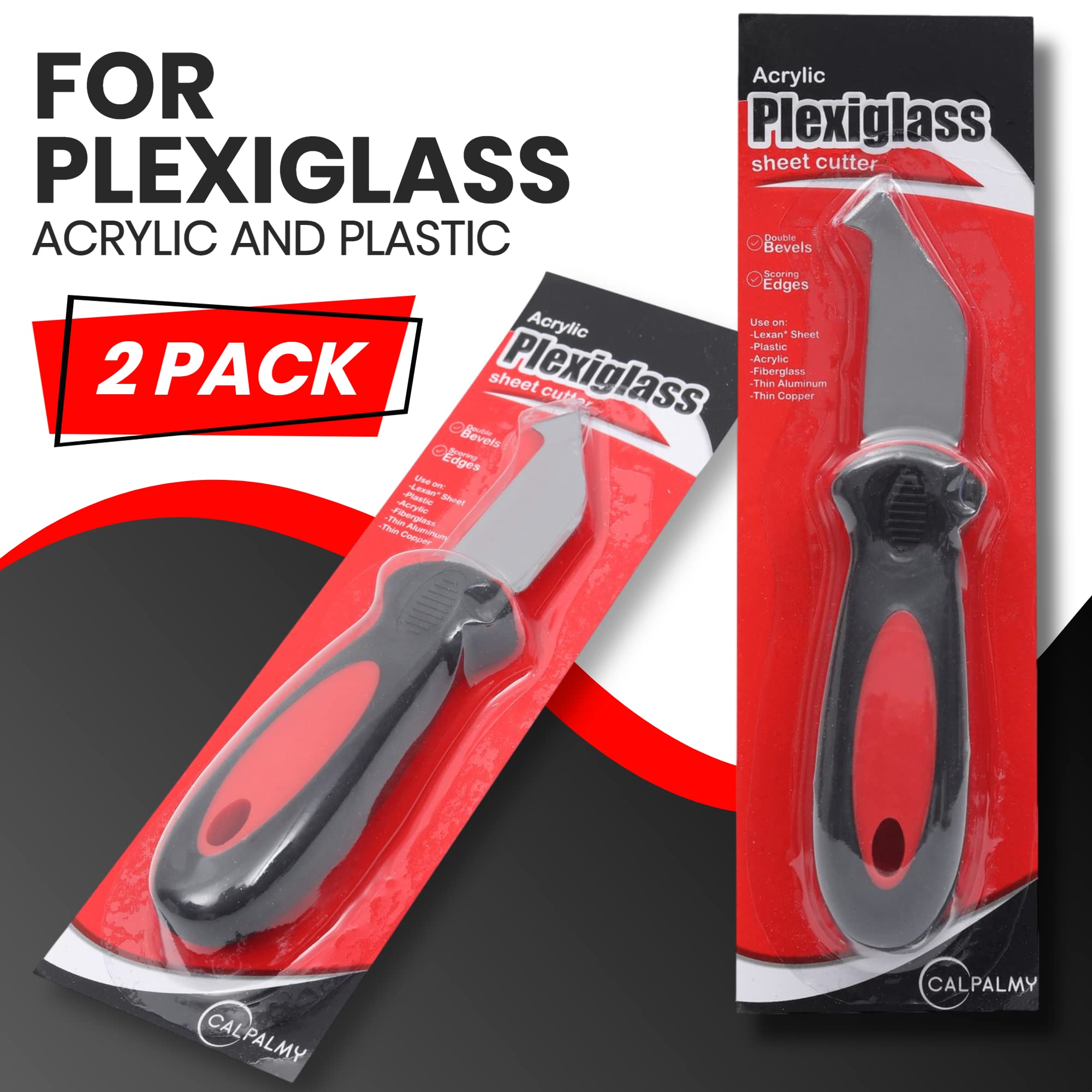(2-Pack) Plexiglass Scoring Tool with Extra-Sharp Steel Blade - Clean Snap Lines for Acrylic, Plastic & Styrene Sheets - Perfect for DIY Projects, Model Making & Crafting