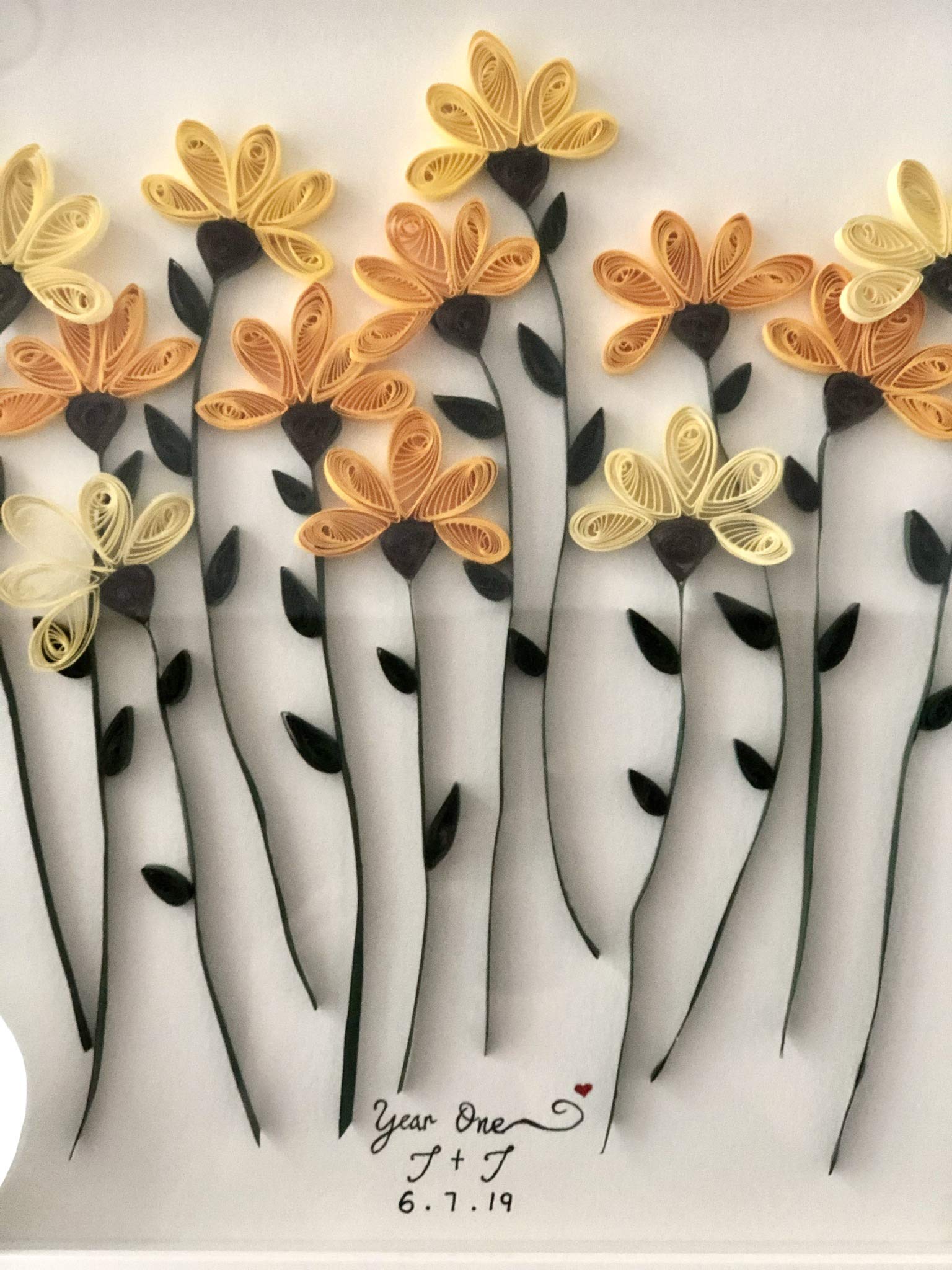 Custom Handmade Paper Quilling Flowers - Unique Home Decor & 1st Anniversary Gift for Romantic Weddings, Baby Showers & Special Occasions
