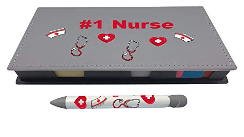 Premium Nurse Desk Set - Greeting Pen with Sticky Notes (1603) | Perfect for Medical Professionals, Office Organization & Thank You Gifts for Healthcare Workers