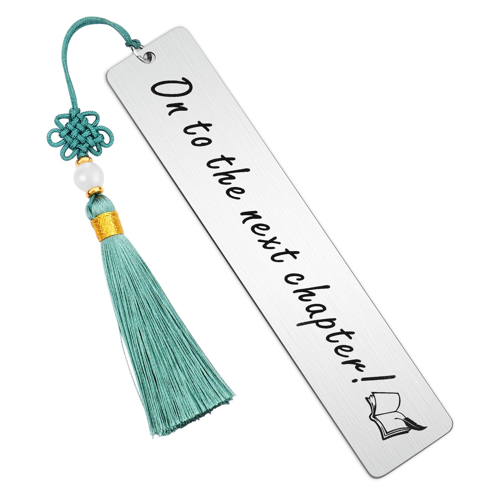 Personalized Engraved Metal Bookmarks - Custom Text Bookmark for Women, Teachers, Friends & Book Lovers - Unique Reading Gift with Green Tassel - Perfect for Book Clubs, Birthday Presents & Reading Accessories