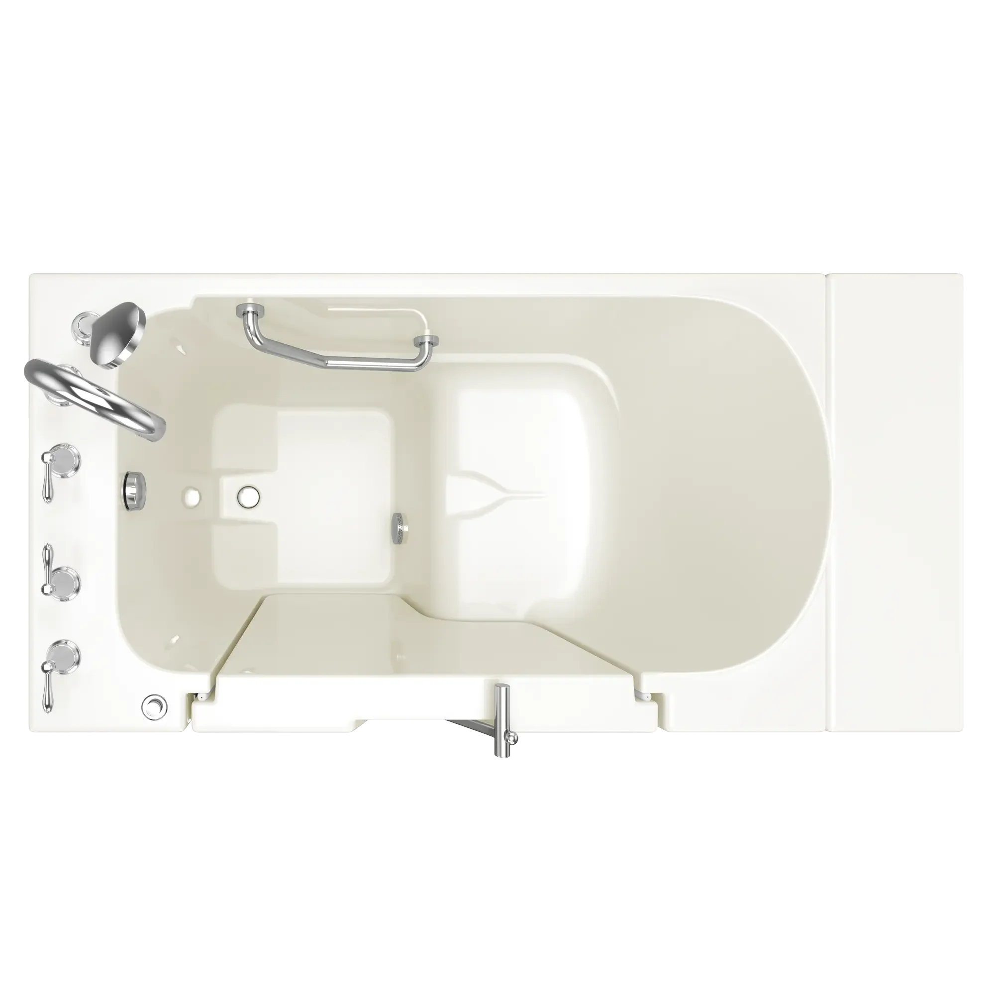 30 x 52 Inch Gelcoat Walk-In Bathtub with Soaker System & Left Hand Drain Faucet - Ideal for Elderly & Mobility Needs, Spa-Like Relaxation at Home