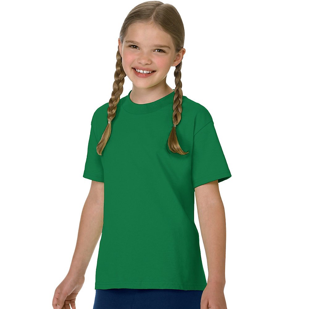 Hanes Authentic TAGLESS Boys' Cotton T-Shirt - Soft Breathable Short Sleeve Tee for Kids (Kelly Green, Large) | Perfect for School, Playdates & Everyday Wear