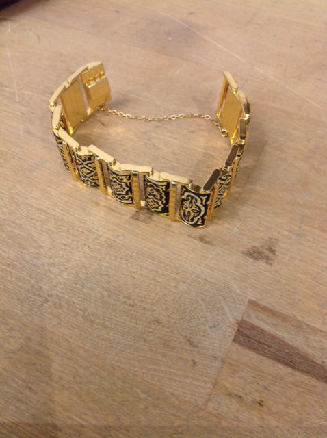 Vintage Toledo Gold Link Bracelet for Women - Elegant Jewelry Gift for Birthday, Anniversary & Special Occasions