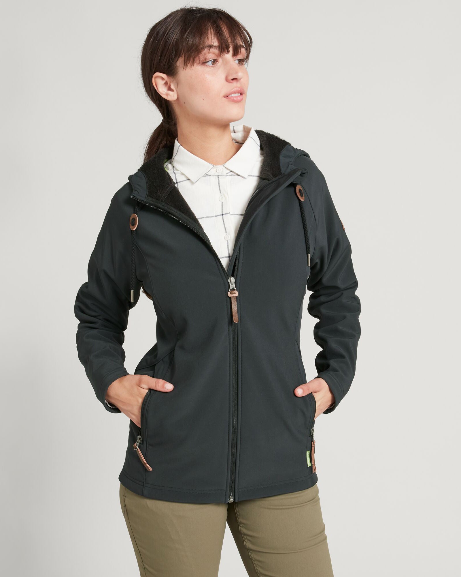 Malazan Women's Softshell Jacket - Lightweight Waterproof Windbreaker for Hiking, Running & Outdoor Activities | Black