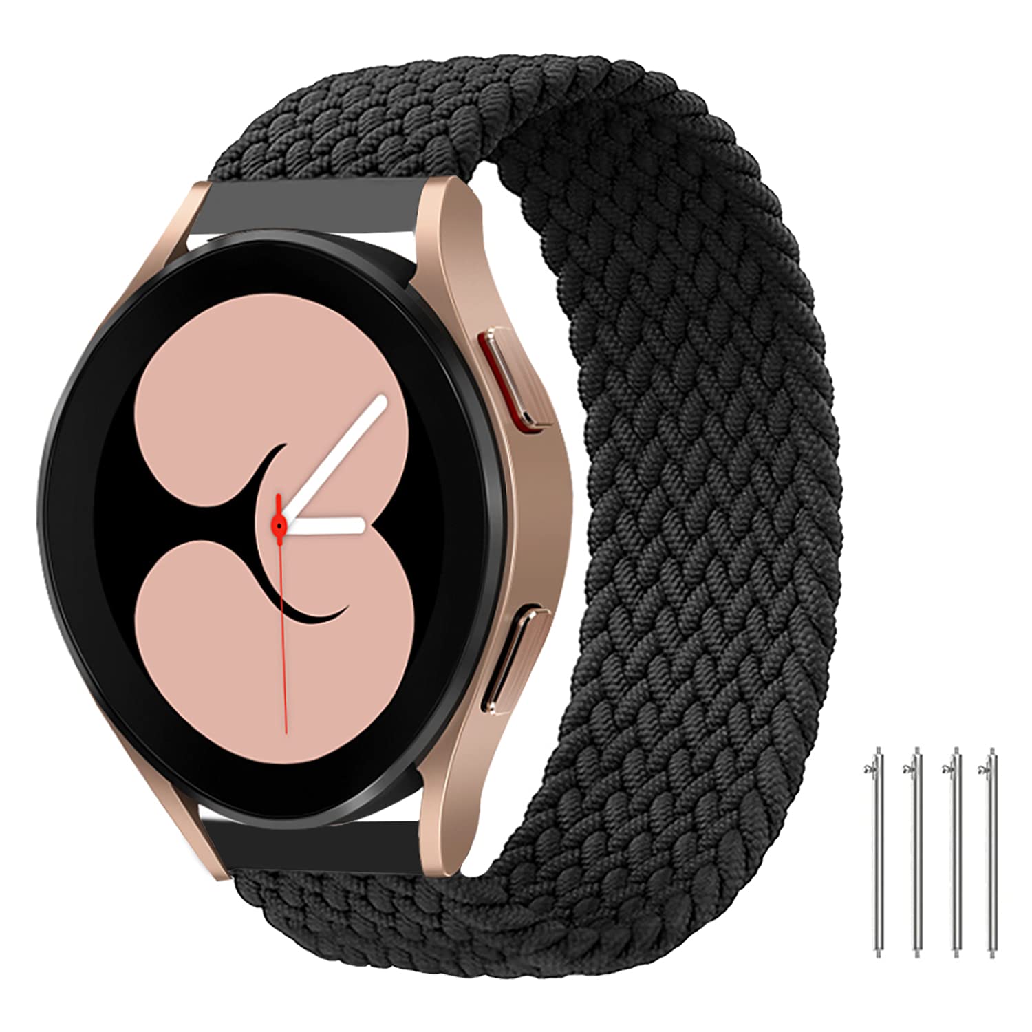 Minggo Solo Loop Braided Strap Compatible with Samsung Galaxy Watch 6/5/4/Active 2/3 (40mm 41mm 44mm 45mm) - Soft Elastic Woven Watch Band for Men Women - Perfect for Workouts, Running & Daily Wear