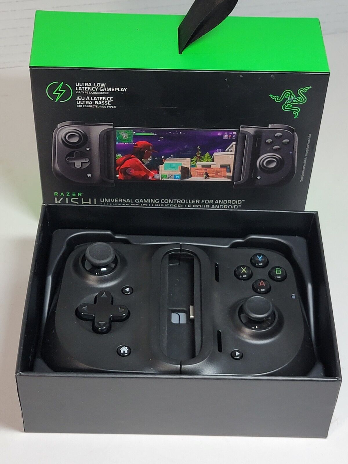 Razer Kishi Mobile Game Controller for Android - Universal USB-C Gamepad Compatible with Xbox Game Pass, Xcloud, Stadia, GeForce Now & PS Remote Play | Pass-Through Charging | Ergonomic Grip for Samsung & More | Perfect for Cloud Gaming & Mobile Esports