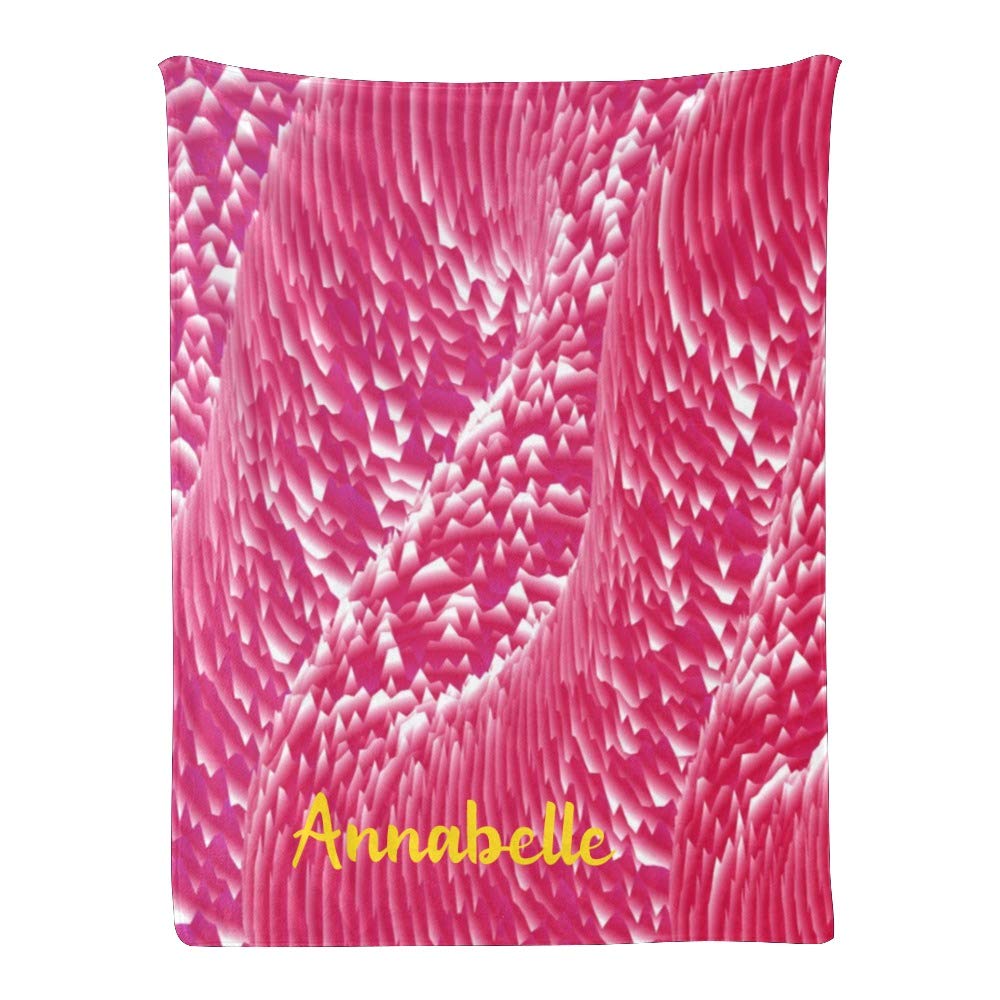 Custom Personalized Kids Fleece Blanket with Name - Soft Pink Fluffy Baby Throw Blanket 30