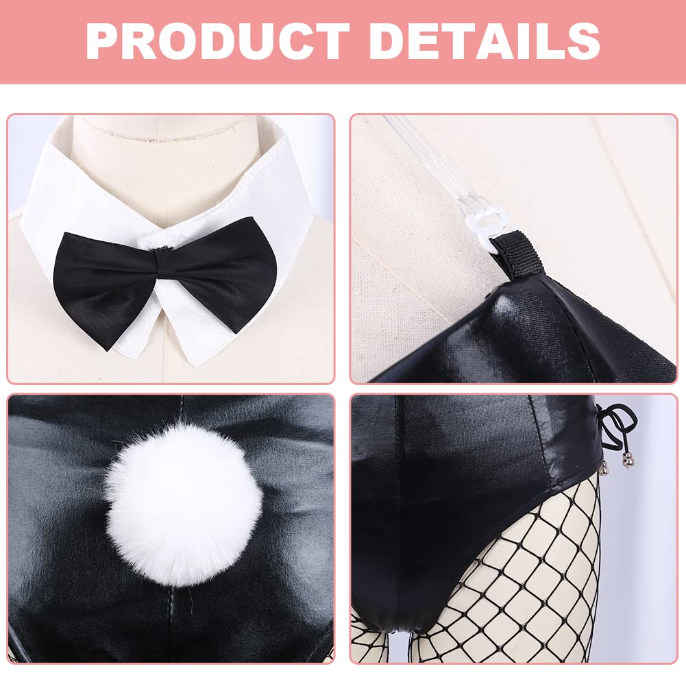 Bunny Girl Senpai Cosplay Costume for Women - Anime Role Play Outfit with One Piece Bodysuit & Bunny Ear Stockings Set - Perfect for Halloween, Cosplay Events, and Anime Conventions