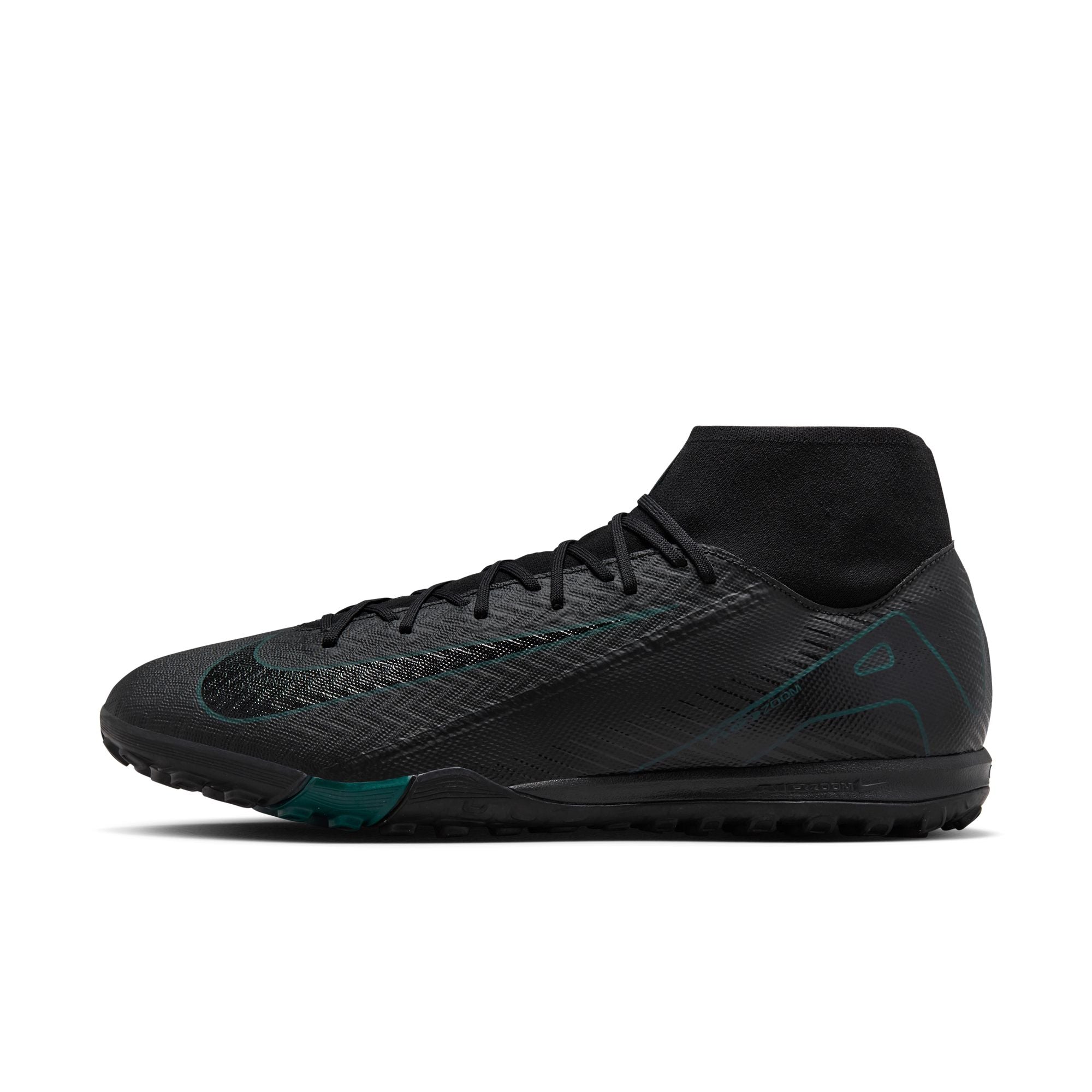 Nike Mercurial Superfly 10 Academy TF Turf Soccer Shoes for Men - Black/Deep Jungle - Artificial Grass Football Cleats for Indoor & Outdoor Training Matches