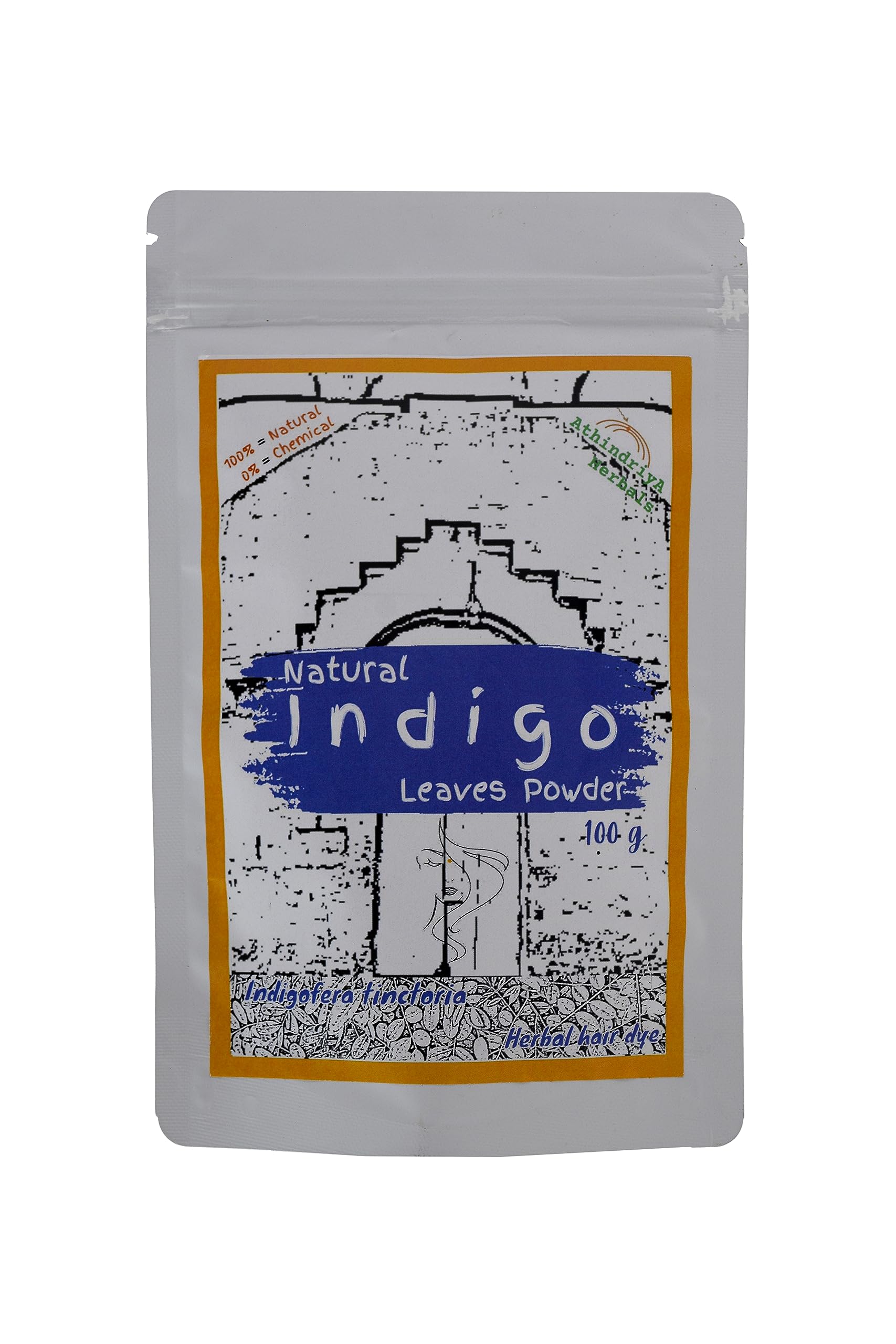 Natural Indigo Powder for Hair Dye (100g) - Organic Herbal Hair Color for Gray Coverage & Darkening | Perfect for DIY Hair Coloring at Home