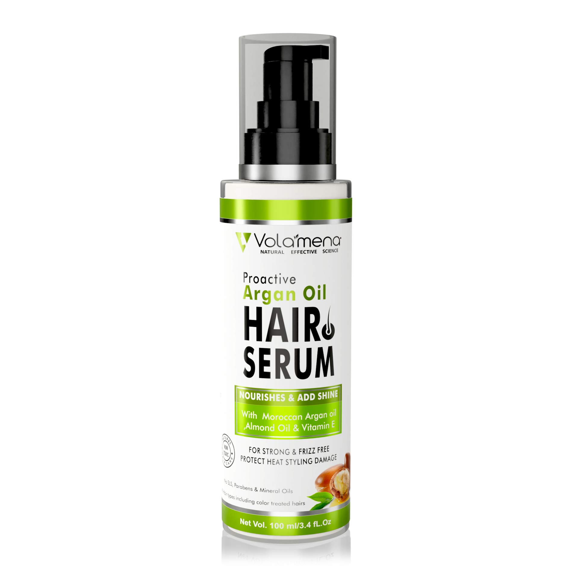 Volamena Proactive Argan Oil Hair Serum with Moroccan Argan Oil - 100ml for Dry & Damaged Hair - Men & Women - Nourishing Treatment for Frizz Control & Shine - Perfect for Daily Hair Care & Styling