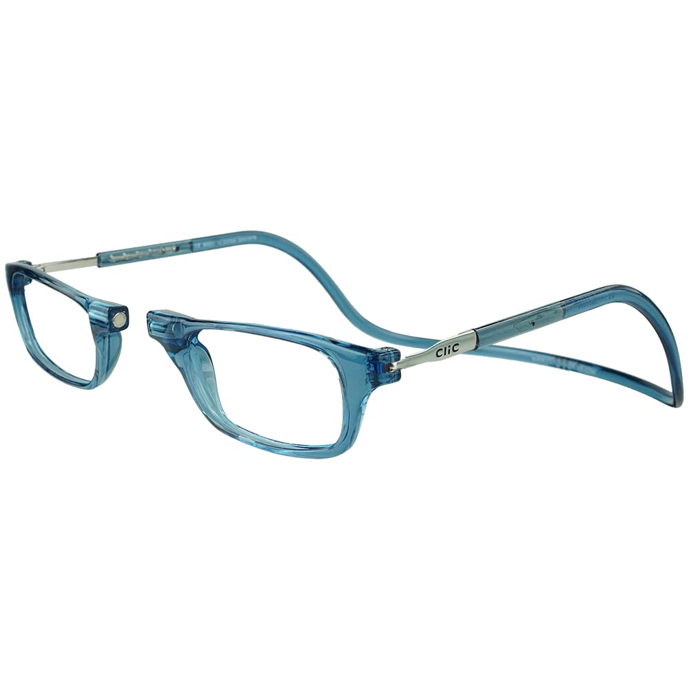 Clic Magnetic Reading Glasses for Men & Women - Lightweight Computer Glasses with Spring Hinges - Small/Medium Size - Perfect for Reading, Office Work & Screen Time