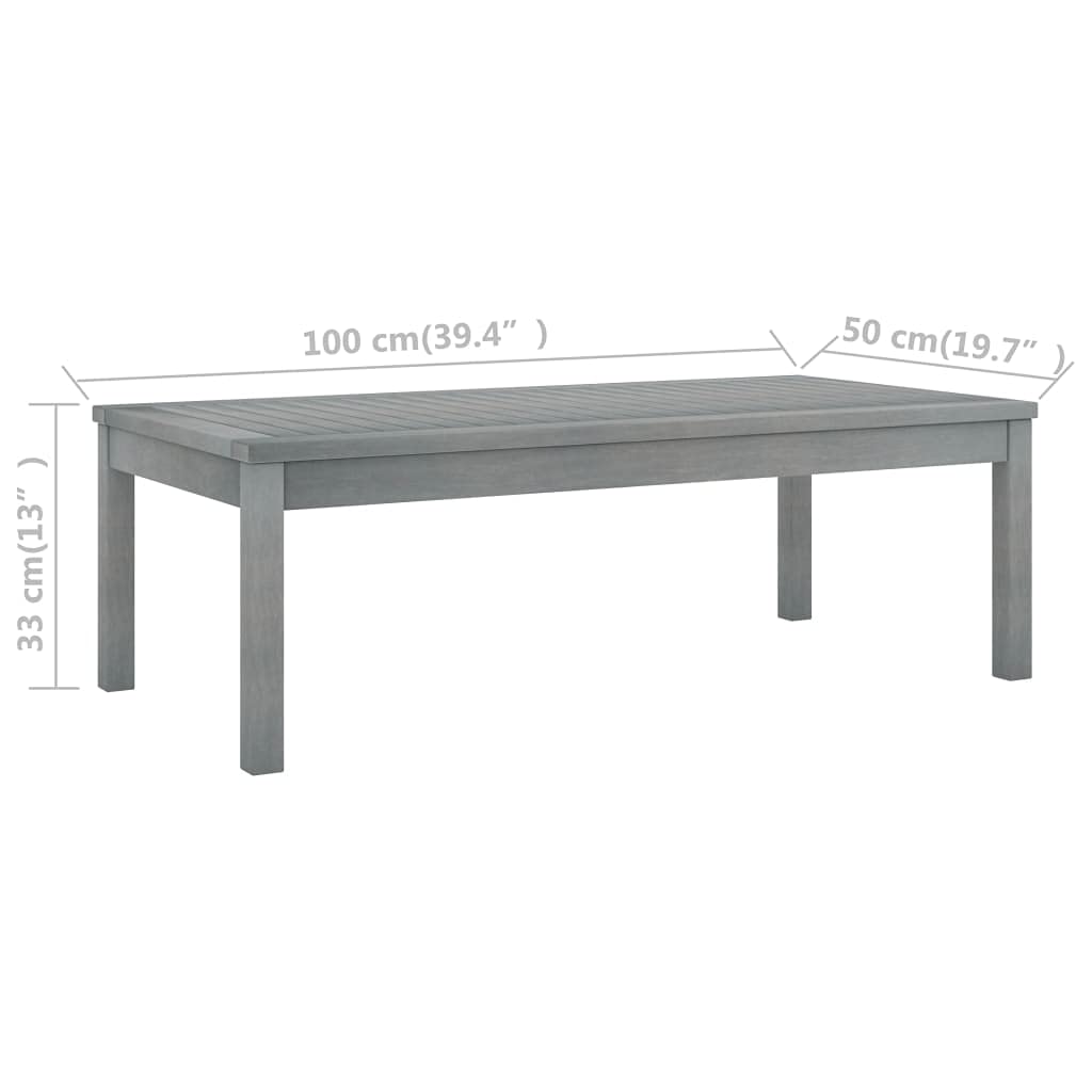 vidaXL 3-Piece Patio Lounge Set with Table & Chairs - Acacia Wood Outdoor Furniture for Balcony, Garden, Yard - Modern Gray Bench with Cushions | Perfect for Backyard Relaxation, Poolside Lounging & Outdoor Entertaining