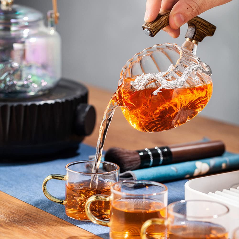 Automatic Glass Tea Set - Electric Lazy Tea Maker with Heat-Resistant Kung Fu Teapot & Creative Gaiwan - Perfect for Home, Office & Meditation Use