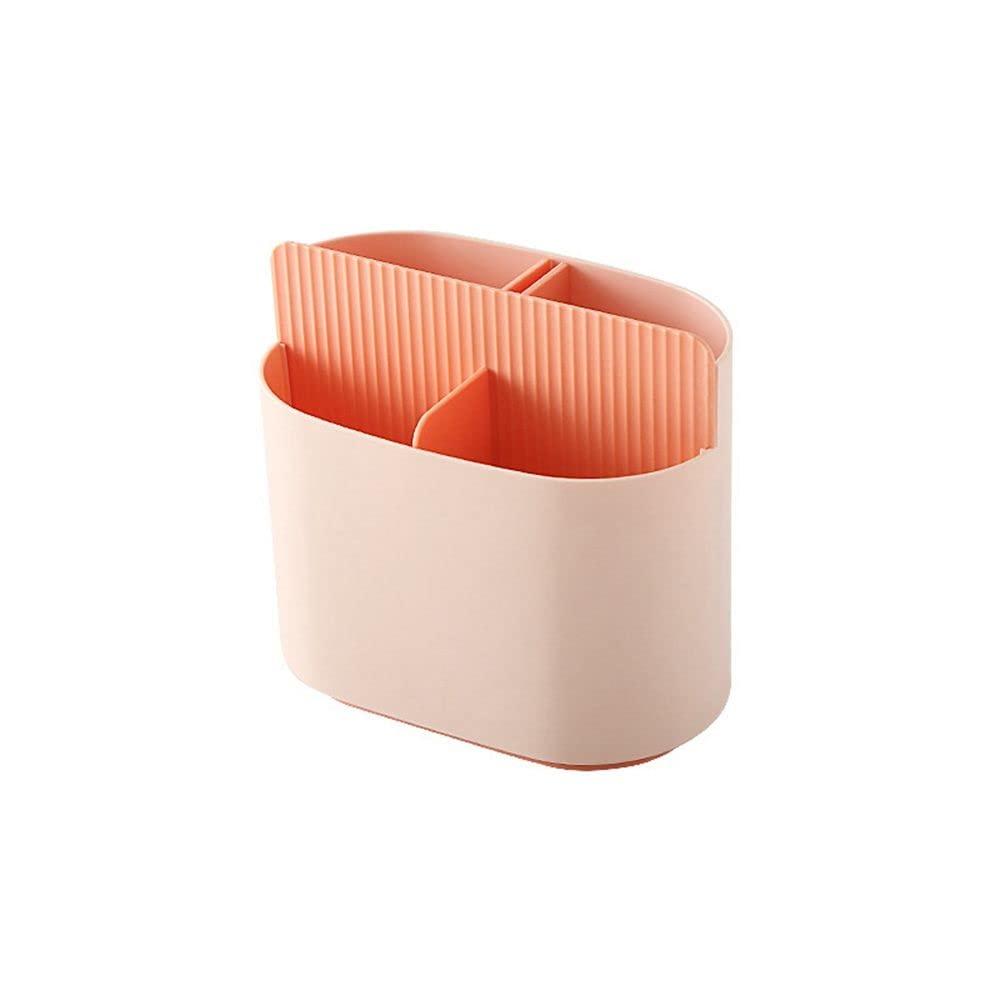 HUOFU Multifunctional Kitchen Sink Organizer - Draining Chopstick Cage, Spoon & Fork Storage Box, Knife Holder for Utensils (Pink) | Perfect for Small Kitchens, Dish Racks & Countertop Organization