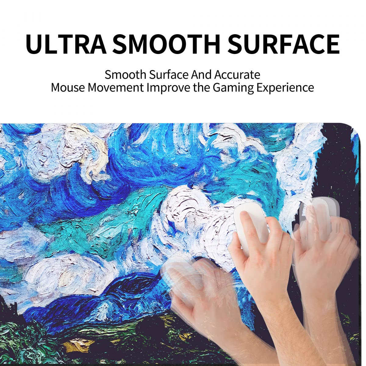 XXL Extended Gaming Mouse Pad with Non-Slip Rubber Base - Large Waterproof Keyboard & Mouse Mat for Office, Work & Home - Night Sky Design Desk Decor - Perfect for PC Gaming, Writing & Workspace Organization
