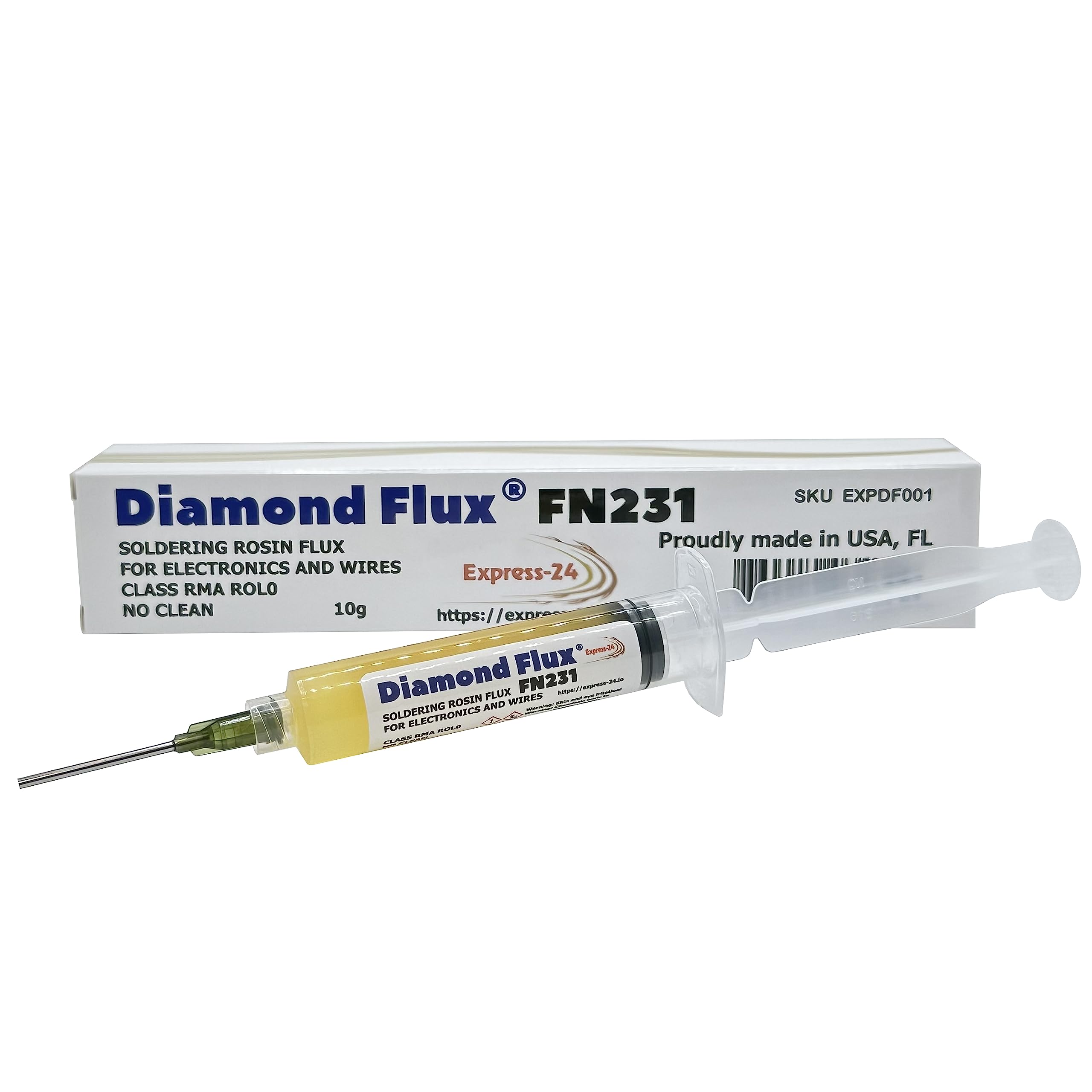 FN231 NoClean Soldering Flux Paste Gel - 10g Syringe for Electronics Repair, PCB Soldering, and Circuit Board Maintenance | Ideal for DIY Projects and Professional Use