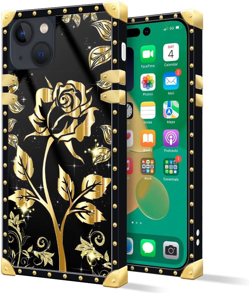 iPhone 14 Plus Case 6.7 Inch - Fashion Gold Chain Leopard Print Back Cover | Protective Phone Case for Women & Girls | Perfect for Parties, Travel & Everyday Use