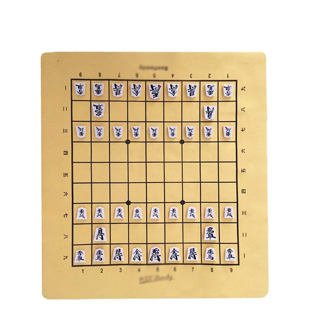 Premium Wooden Shogi Set - 40 Pieces Japanese Chess Game with Folding PU Leather Chessboard - International Checkers & Sho-gi Table Toy - Perfect Gift for Board Game Lovers (Ideal for Family Game Nights, Strategy Practice & Japanese Culture Enthusiasts)