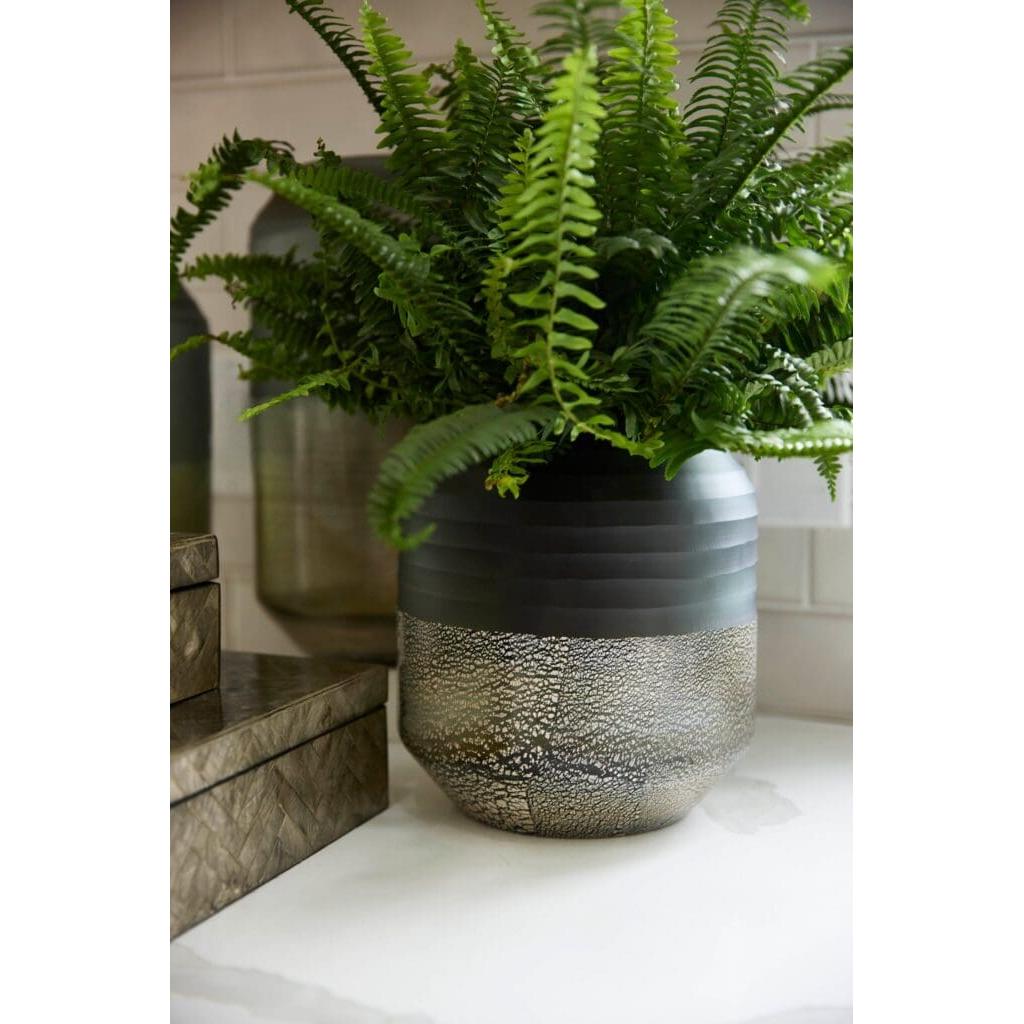 Cyan Design 11102 Alchemy Vase - Small Grey & Gilded Silver Decorative Vase for Home Decor, Wedding Centerpiece, or Gift