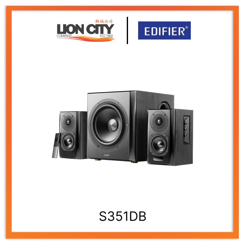 Edifier S351DB 2.1 Channel 150W High Power Bluetooth Bookshelf Speaker System (Black) - Perfect for Home Theater, Gaming & Music Listening