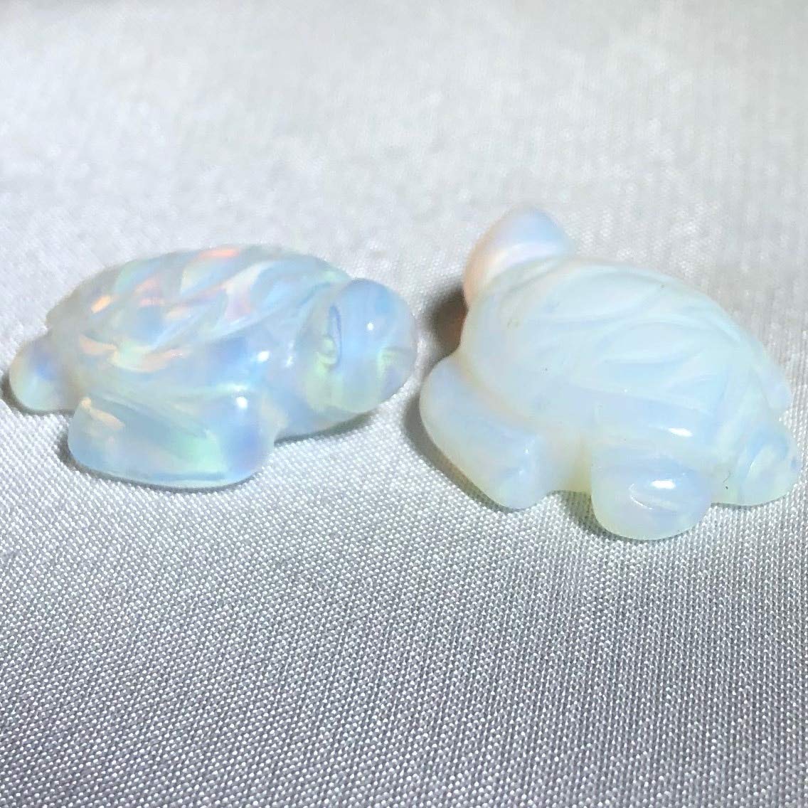 2 Handmade Clear Opaline Sea Turtle Beads for DIY Jewelry Making - Perfect for Necklaces, Bracelets, and Craft Projects