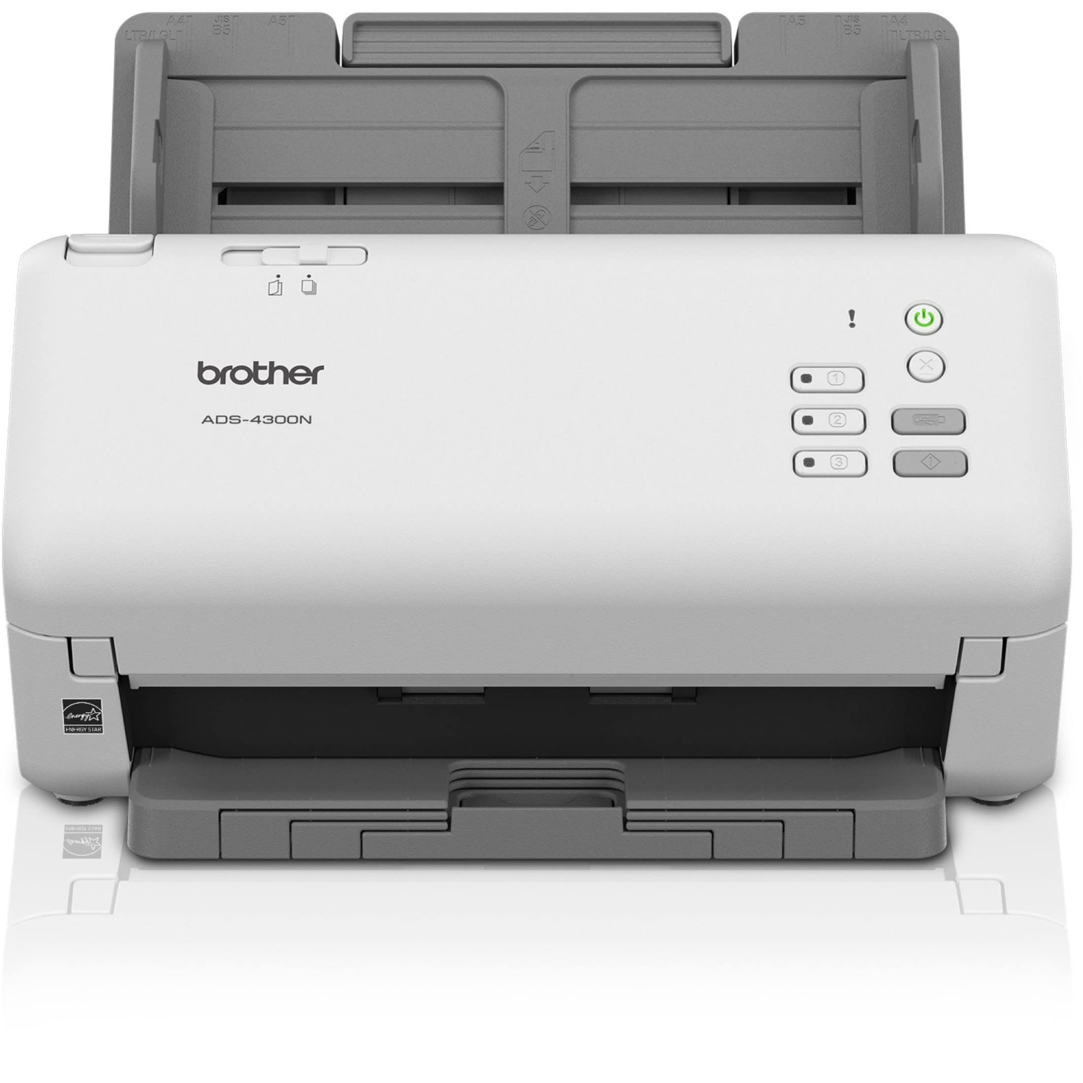 Brother ADS-4300N High-Speed Professional Document Scanner | Duplex Scanning, Network Connectivity | Ideal for Office, Legal & Medical Records Digitization