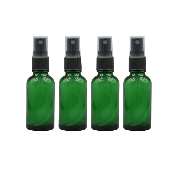 PHARCOS 30ml Green Glass Spray Bottle with Fine Mist Pump - Refillable Essential Oil Bottle for Perfume, Aromatherapy, Skincare & DIY Remedies - Perfect for Travel, Home Spa & Beauty Routine (1 Pack)