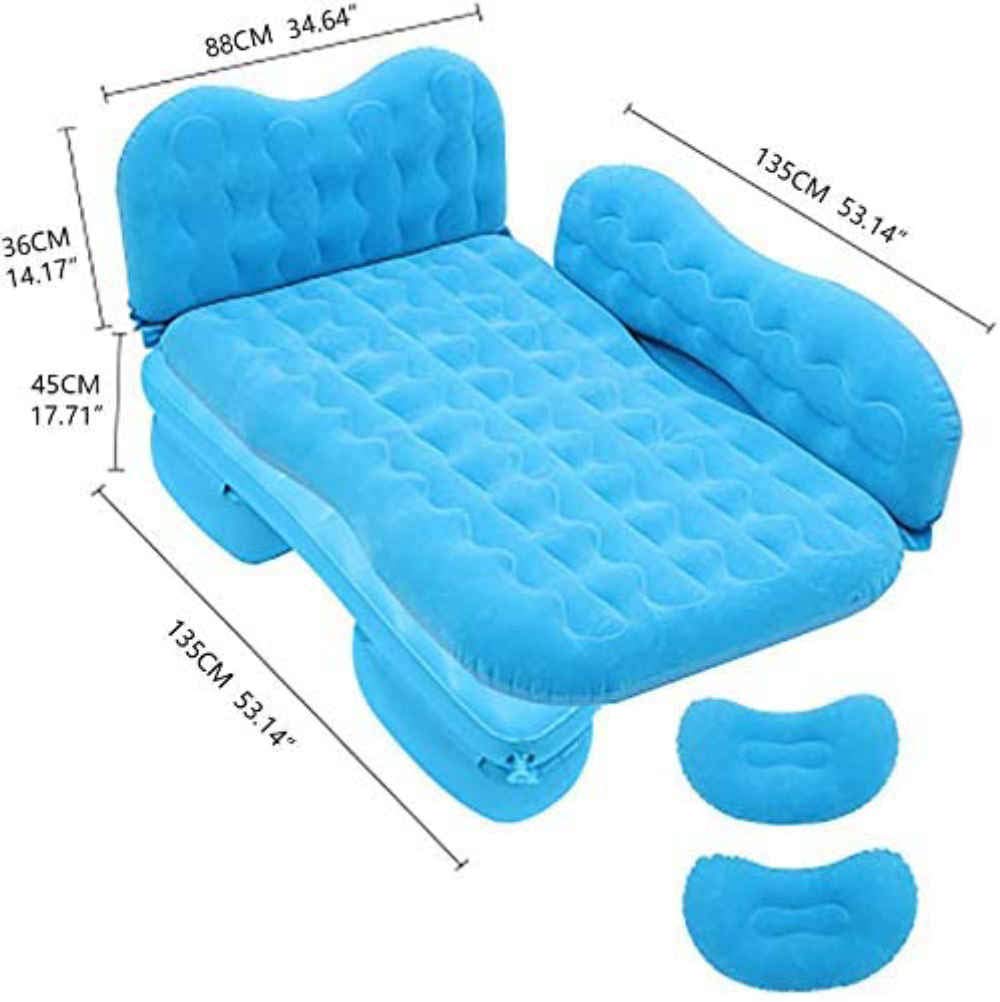 Inflatable Car Air Mattress with Built-in Pump - Portable Camping Bed for SUV & Backseat Travel - Waterproof Inflatable Mattress for Road Trips, Camping & Outdoor Adventures