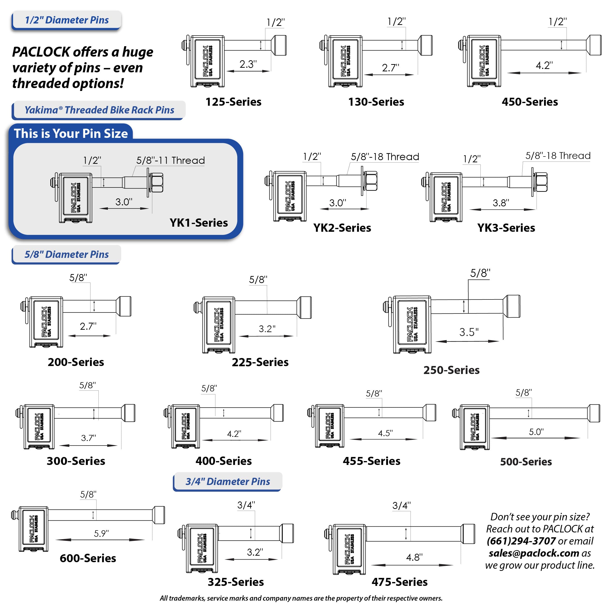 PACLOCK UCS-80A-YK-1 Trailer Hitch Lock - Heavy Duty 6-Pin Cylinder Security for Yakima Threaded Bike Racks | Keyed to Your Chosen Number | Includes 2 Keys | Black Anodized Aluminum | Perfect for RV, Camping & Outdoor Adventures