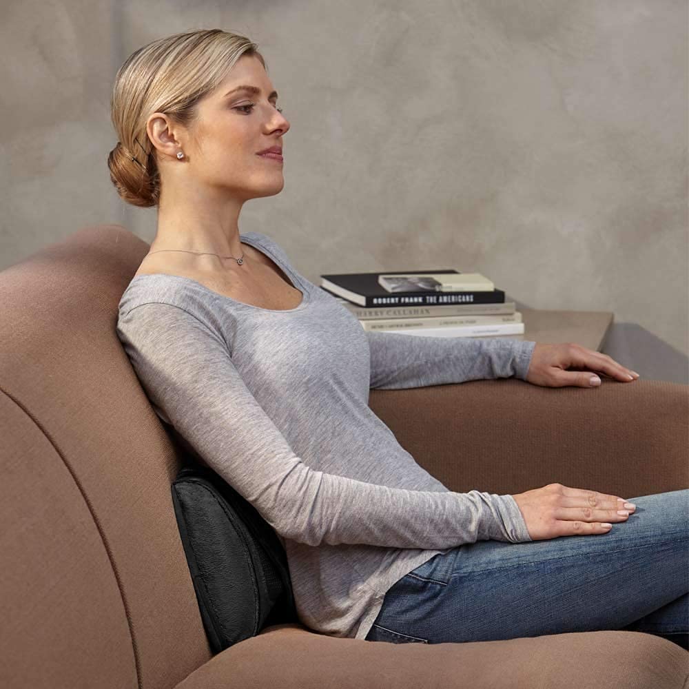 Homedics Shiatsu Massage Pillow with Soothing Heat - Neck & Back Pain Relief - Portable Massager for Home, Office & Car Use