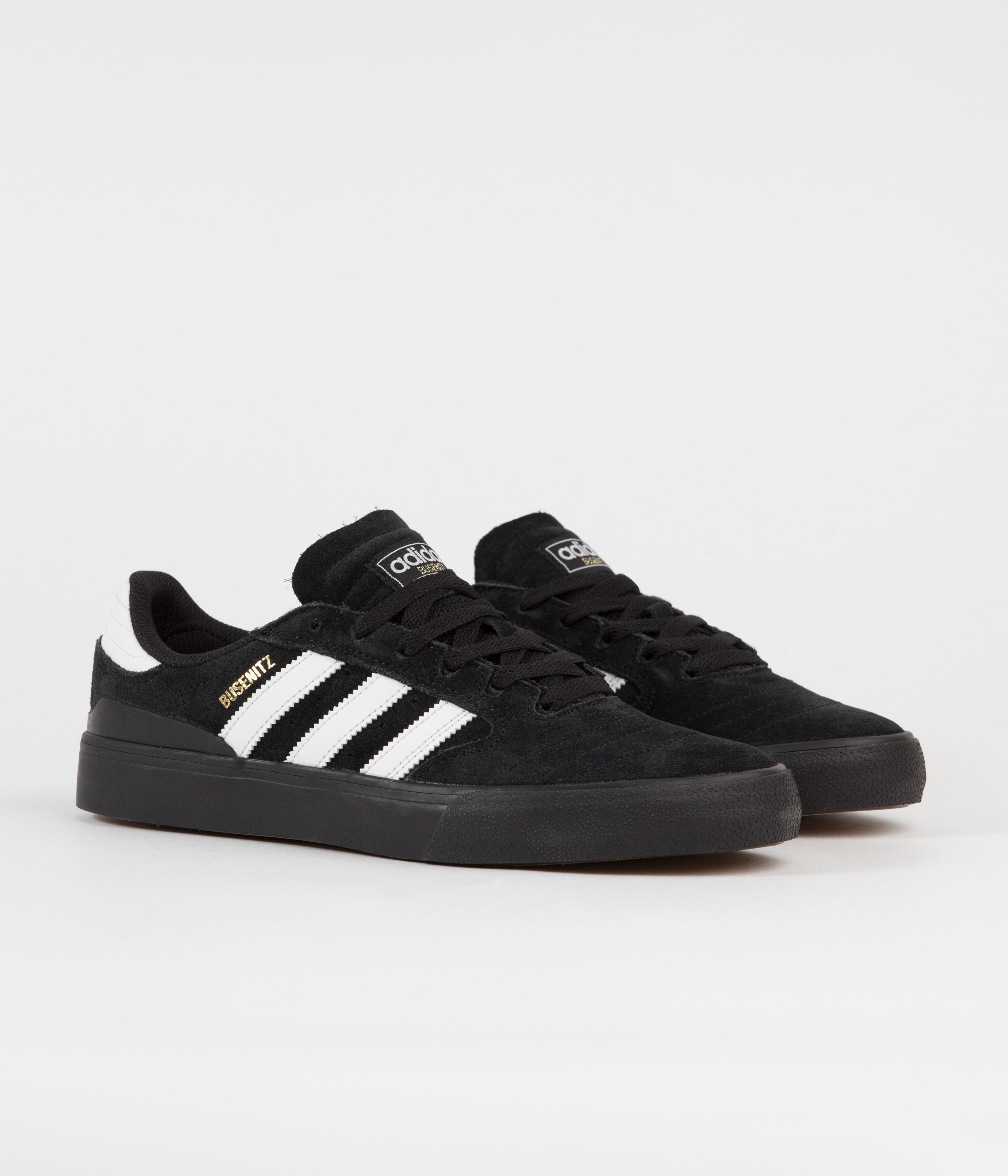 Adidas Busenitz Vulc II Skate Shoes for Men - Core Black/FTWR White/Gold Metallic - Lightweight & Durable for Skateboarding & Casual Wear