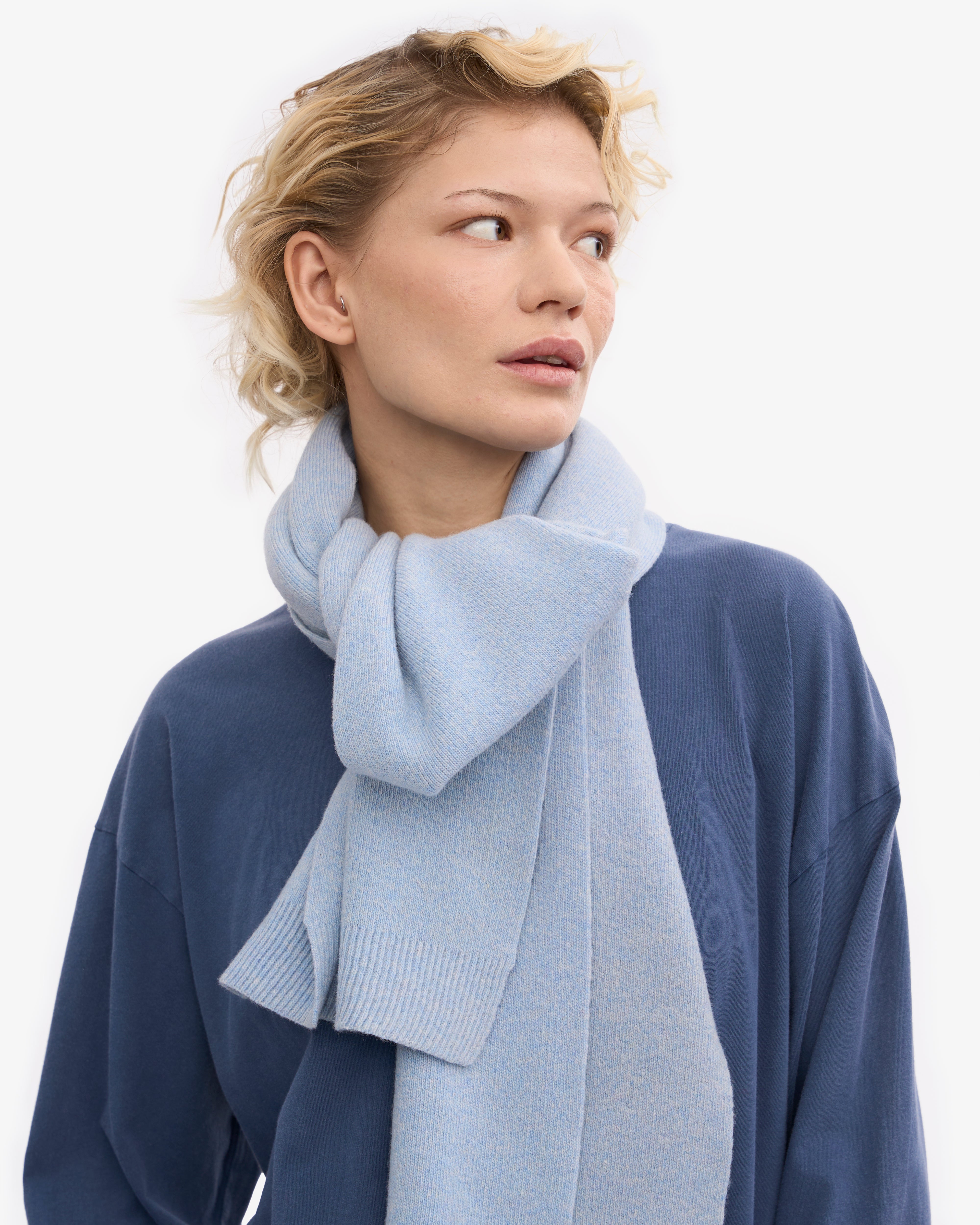 Premium Merino Wool Scarf for Men & Women - Soft Warm Winter Accessory in Polar Blue - Perfect for Cold Weather, Outdoor Activities & Fashion
