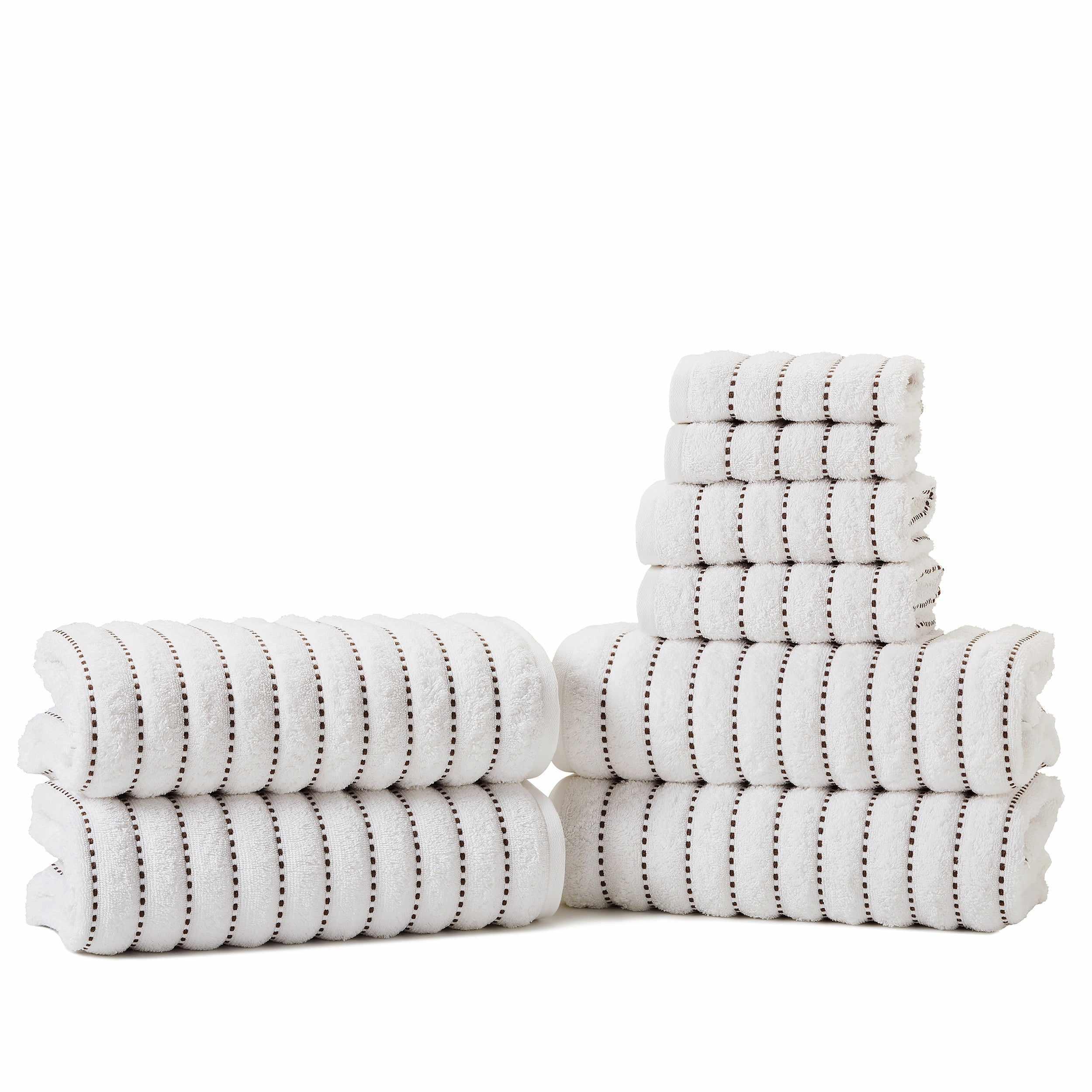 Premium Organic Cotton 8-Piece Bath Towel Set - 650 GSM Ultra Soft & Absorbent for Spa, Gym, and Luxury Bathroom Use