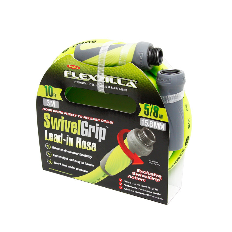 Flexzilla 5/8 Inch Premium Garden Hose with Swivel Grip Connections - Heavy Duty, Kink-Free, Lightweight Water Hose for Lawn, Yard, and Outdoor Watering