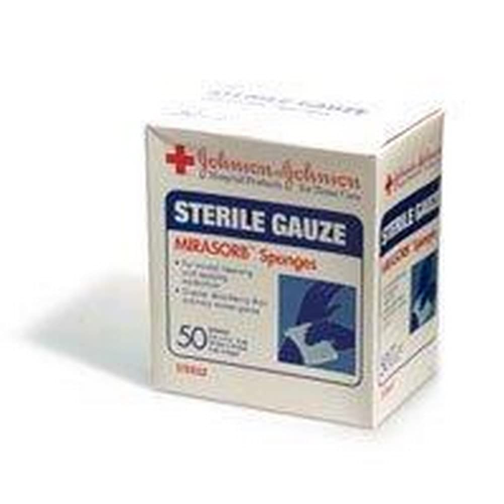 Johnson & Johnson Gauze Sponges - Sterile, Non-Woven, 4x4 Inch, 50 Pack | First Aid Wound Dressing for Cuts, Burns & Surgical Care | Medical Supplies for Home, Clinic & Emergency Kits