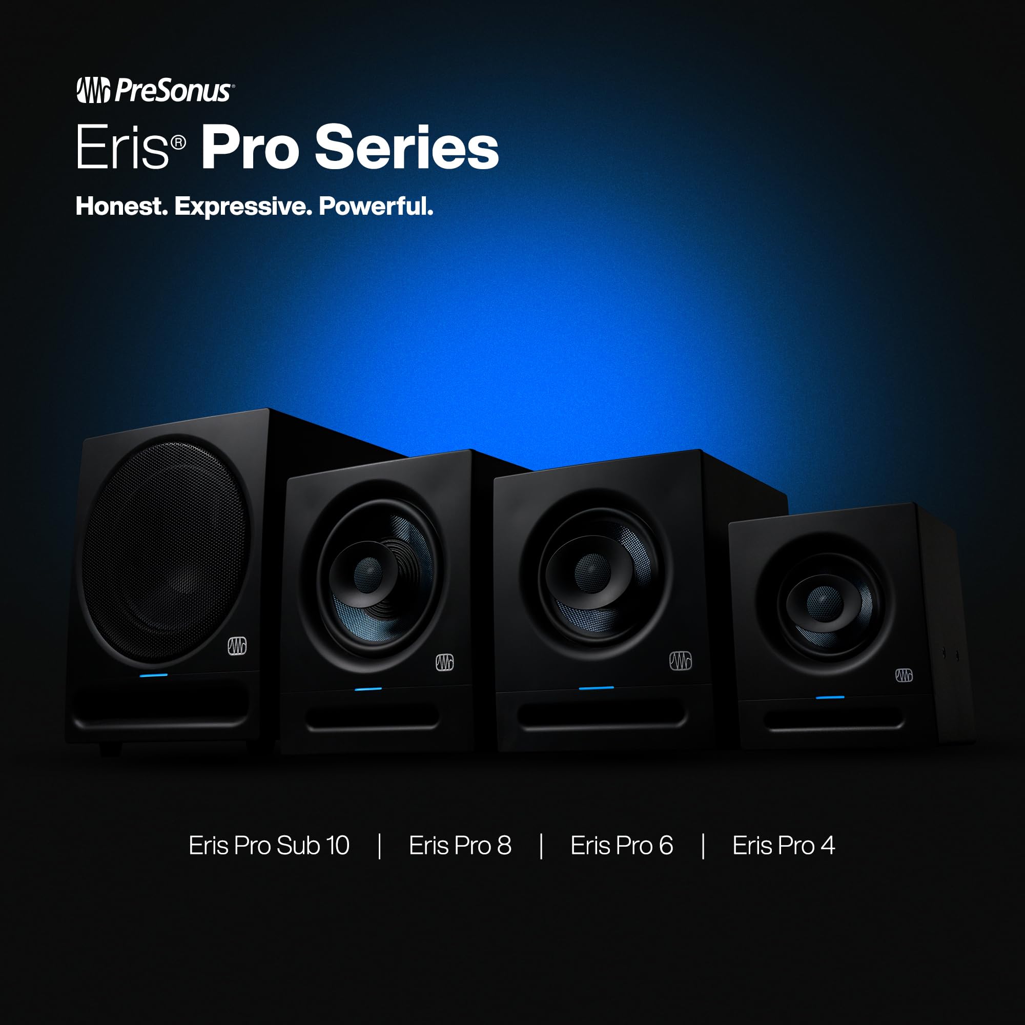 PreSonus Eris Pro 4 Studio Monitor - 4.5-inch Bi-Amped Active Coaxial Studio Monitor for Professional Audio Recording & Mixing | Wall & Ceiling Mountable | Perfect for Home Studios & Podcasting