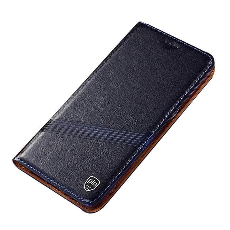 Premium Crazy Horse Genuine Leather Magnetic Cover for 15+ Inch Laptops - Durable Protection for Work, Travel & Everyday Use