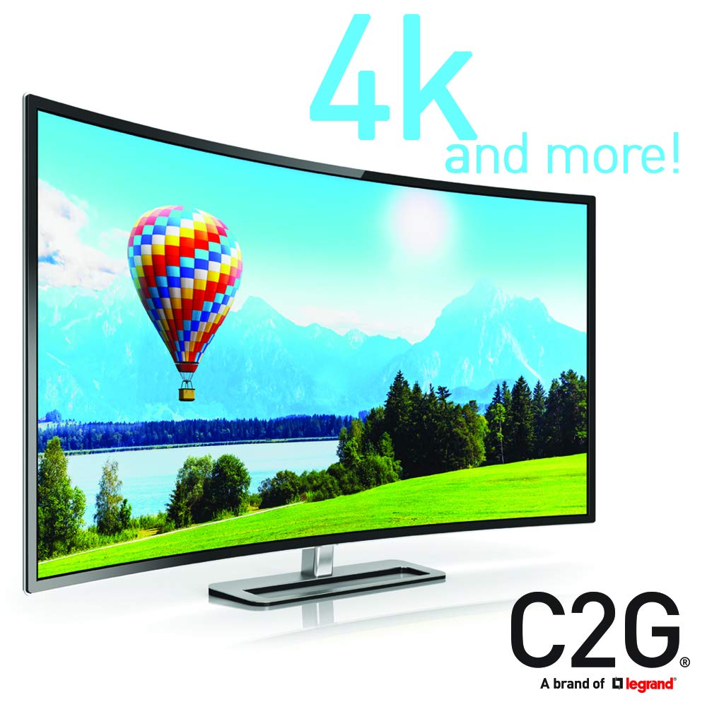 C2G Legrand Mini HDMI to HDMI Ethernet Cable 6ft - 4K Ultra HD High Speed HDMI Cable with Ethernet, Black, 60Hz Refresh Rate - Perfect for Home Theater, Gaming, and 4K TV Connections (1 Count, Model 50619)