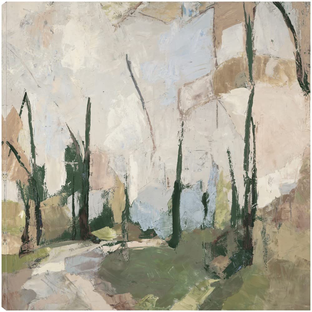 Fine Art Canvas 'Quiet Path' by Julie Devine - 22x22 Inch Ready-to-Hang Wall Decor for Living Room, Bedroom, Office & More - Perfect for Home, Spa or Cafe Ambiance