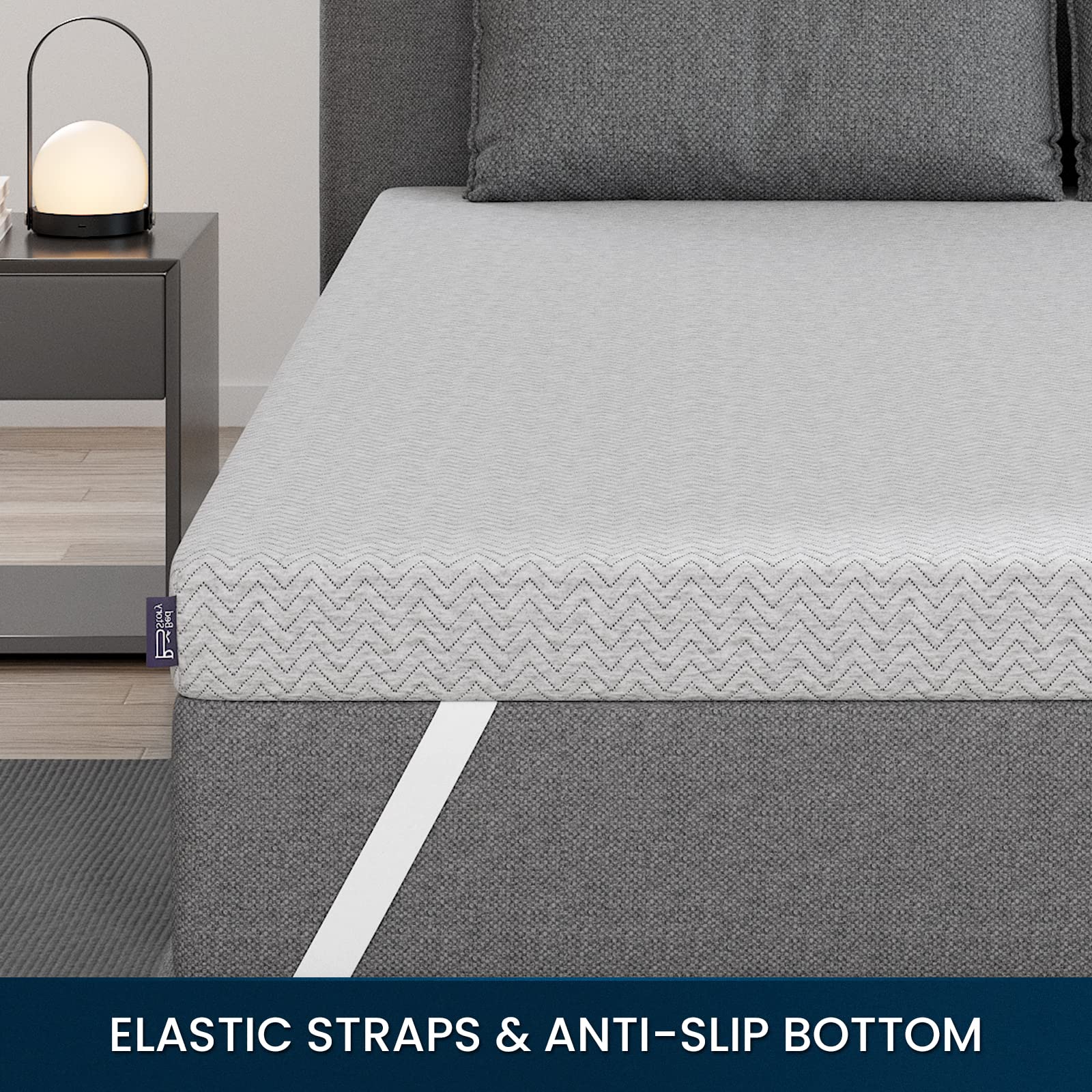 BedStory 3 Inch Extra Firm Memory Foam Mattress Topper Queen Size - Cooling Copper Gel, Bamboo Charcoal & Green Tea Infused for Pain Relief - CertiPUR-US Certified Mattress Pad - Perfect for Back Pain Sufferers & Hot Sleepers