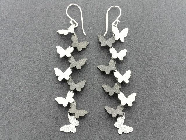 Butterfly Wishes Drop Earrings - Sterling Silver & Oxidized Vintage Style Dangle Earrings for Women, Perfect for Weddings, Parties & Everyday Wear