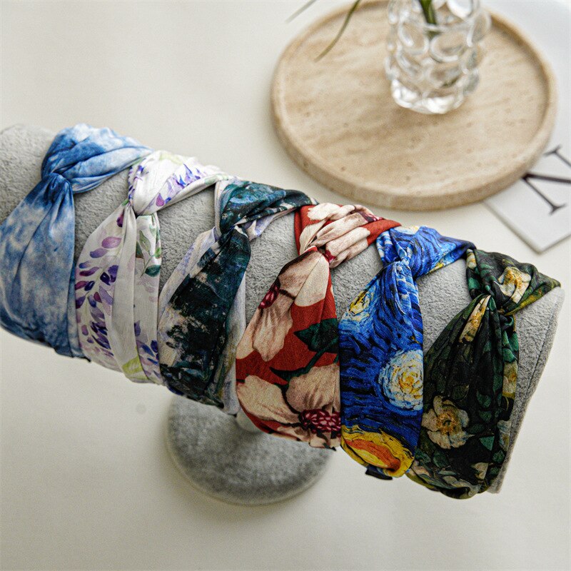 Women's Summer Printed Fabric Headband - Stylish Hair Accessory for Workouts, Yoga, and Outdoor Activities