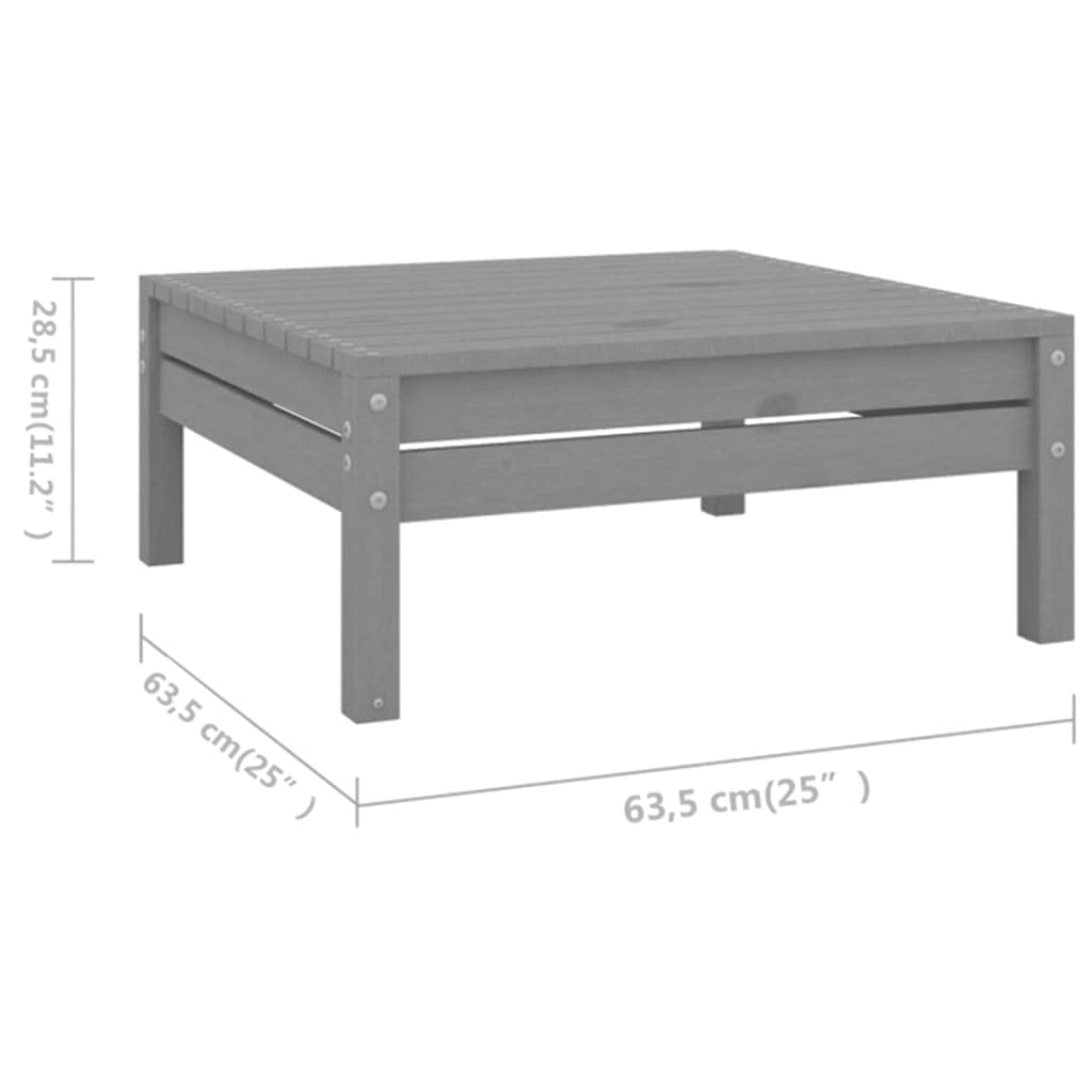 vidaXL 5-Piece Solid Pinewood Patio Lounge Set - Gray Outdoor Garden Furniture for Backyard, Terrace & Poolside Relaxation | Durable Wooden Sofa Seating with Chairs