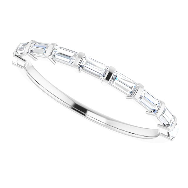 0.54 Carat East West Bar Set Baguette Cut Diamond Wedding Band – Elegant Stackable Ring for Bridal, Anniversary & Everyday Wear